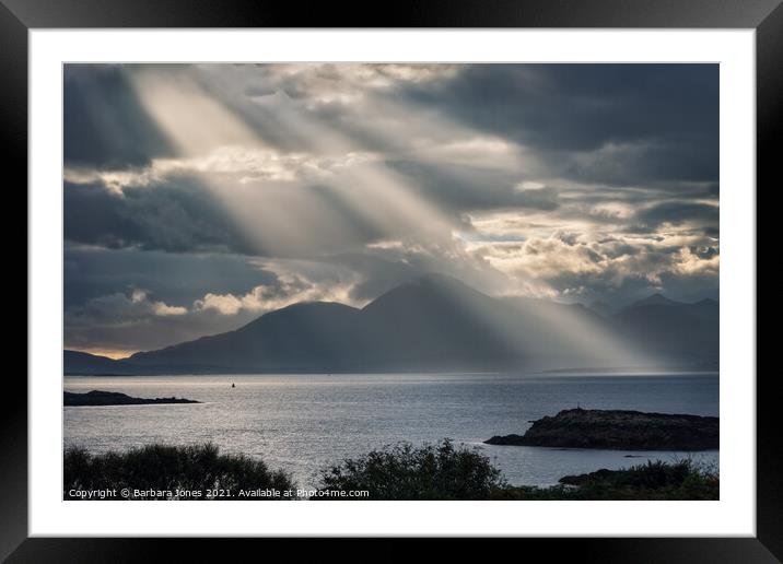 Isle of Skye Sunbeams Loch Alsh Scotland Framed Mounted Print by Barbara Jones