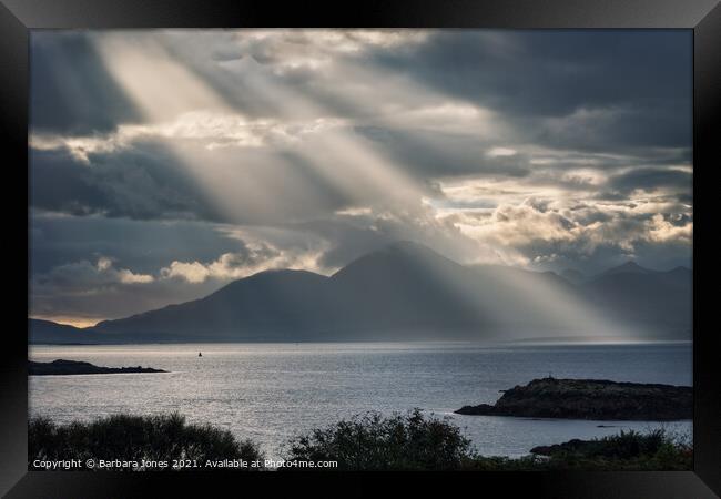 Isle of Skye Sunbeams Loch Alsh Scotland Framed Print by Barbara Jones