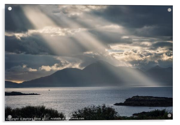 Isle of Skye Sunbeams Loch Alsh Scotland Acrylic by Barbara Jones
