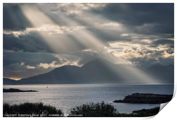 Isle of Skye Sunbeams Loch Alsh Scotland Print by Barbara Jones
