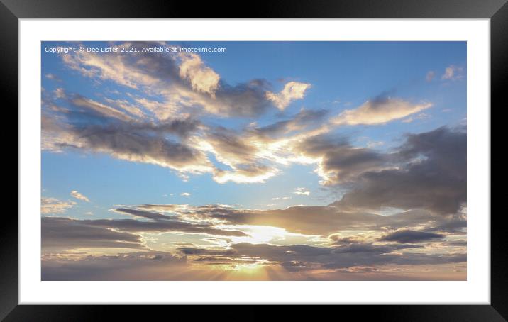 Sunset sky landscape Lancashire  Framed Mounted Print by Dee Lister