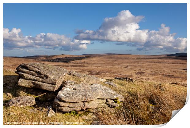 View from Rival Tor, Dartmoor Print by Bruce Little