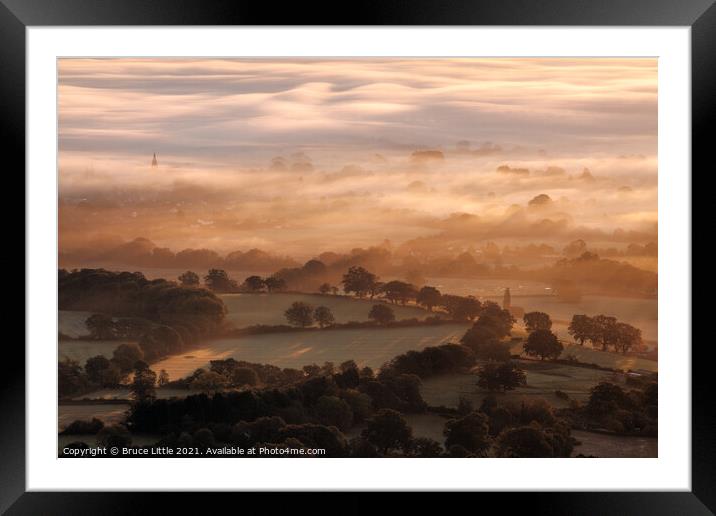 Foggy Sunrise from the Malvern Hills Framed Mounted Print by Bruce Little