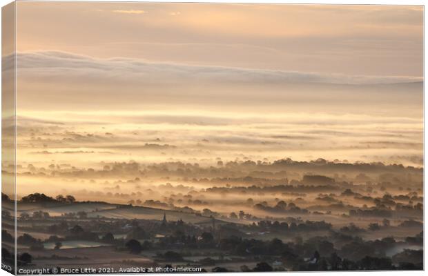 Misty Sunrise Over Severn Valley Canvas Print by Bruce Little