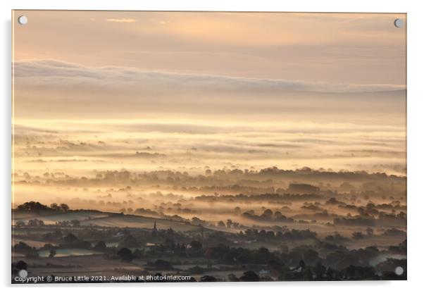 Misty Sunrise Over Severn Valley Acrylic by Bruce Little