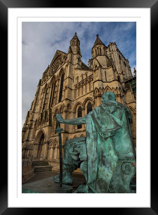 Constantine in front of the York minster 255 Framed Mounted Print by PHILIP CHALK