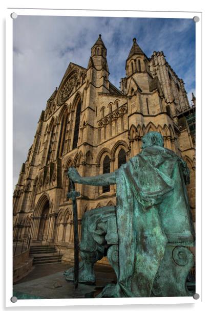 Constantine in front of the York minster 255 Acrylic by PHILIP CHALK