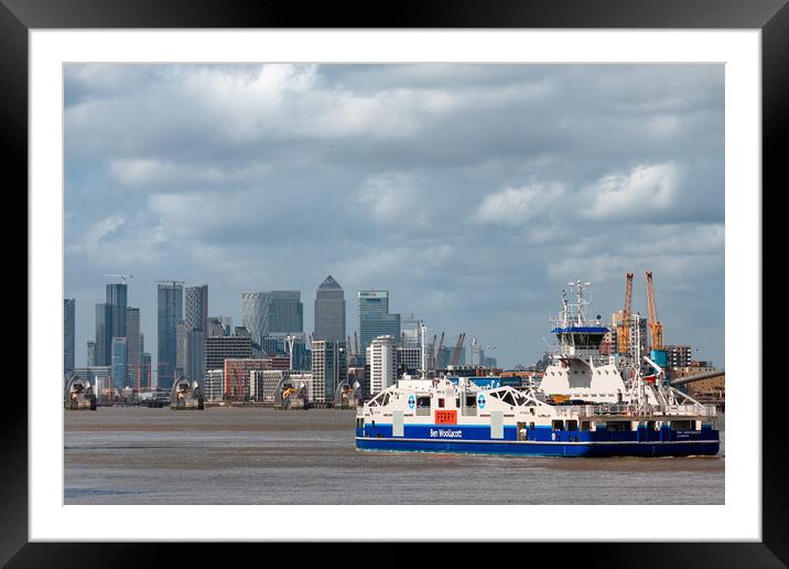 Ferry across the River Thames Framed Mounted Print by tim miller