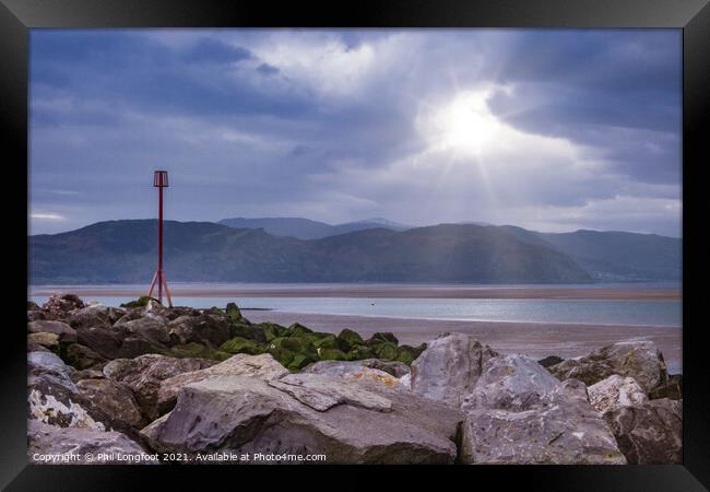 Welsh mountain from West Shore Llandudno  Framed Print by Phil Longfoot
