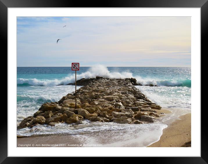 No diving its a little rough Framed Mounted Print by Ann Biddlecombe