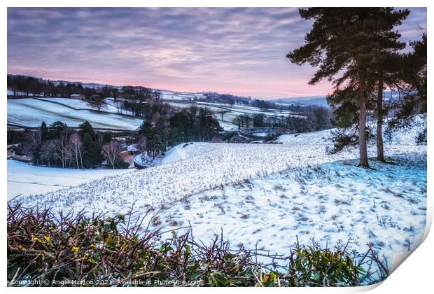 Loxley Valley Winter Scene Print by Angie Morton