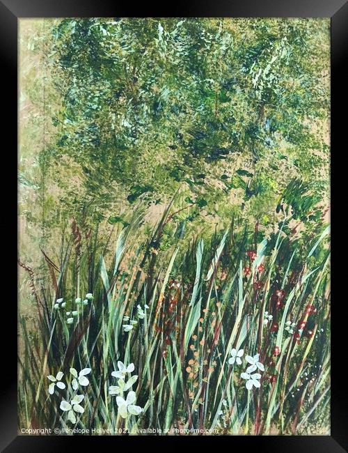 Grassy Verge Framed Print by Penelope Hellyer