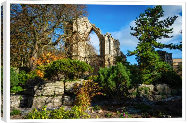 Building arch in York's museum gardens 260 Canvas Print by PHILIP CHALK