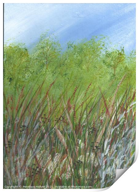 Meadow & Trees Print by Penelope Hellyer