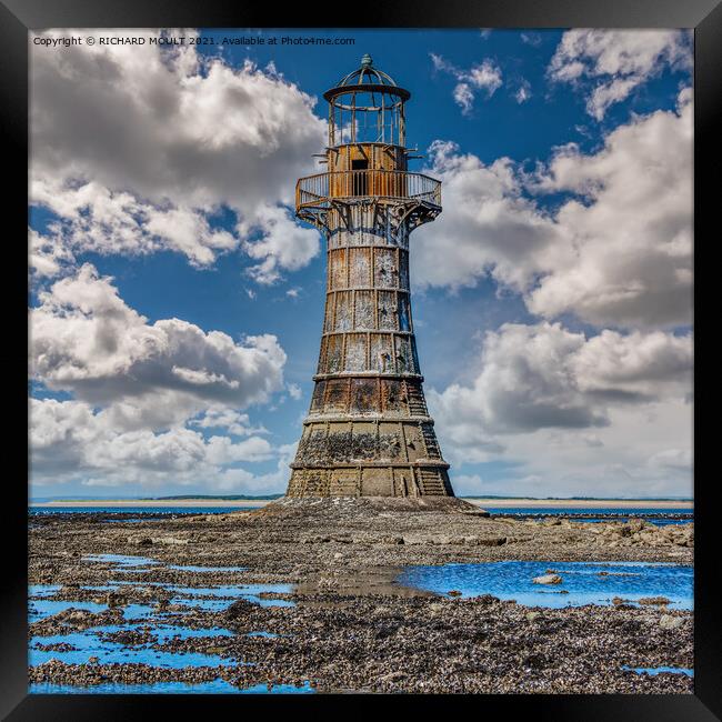 Whiteford lighthouse Gower Framed Print by RICHARD MOULT