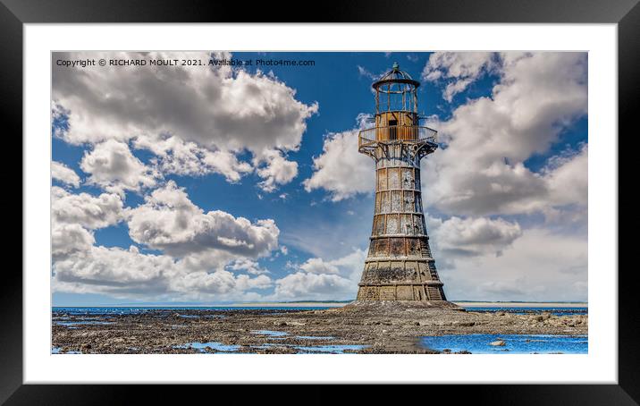 Whiteford Lighthouse On Gower South Wales Framed Mounted Print by RICHARD MOULT