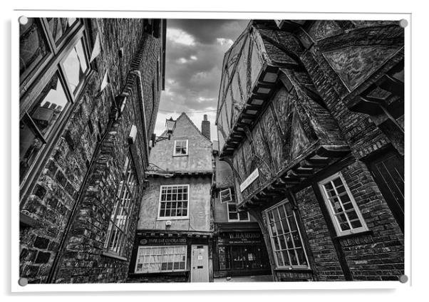 Little shambles in York black and white 261 Acrylic by PHILIP CHALK