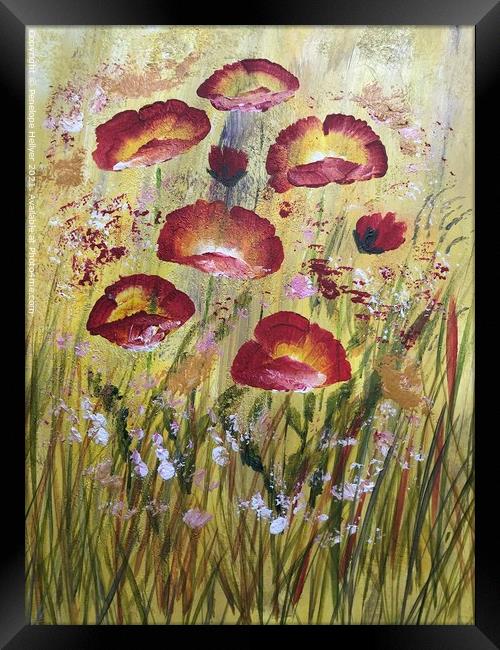 Poppy Meadow Framed Print by Penelope Hellyer