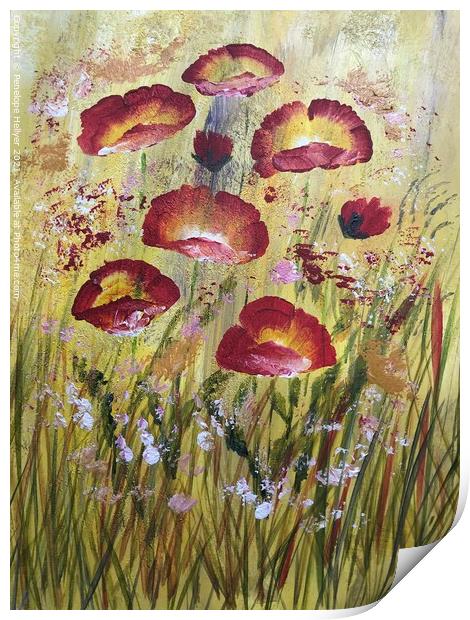 Poppy Meadow Print by Penelope Hellyer