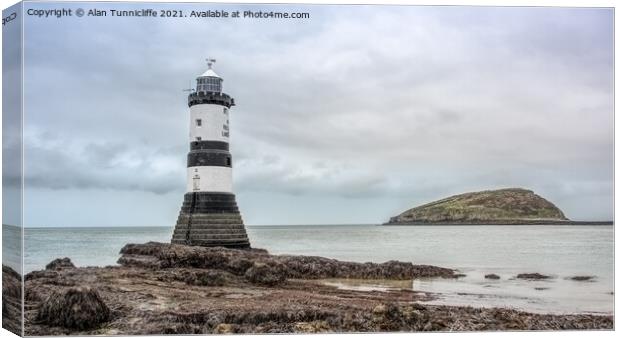 Pen Mon lighthouse Canvas Print by Alan Tunnicliffe