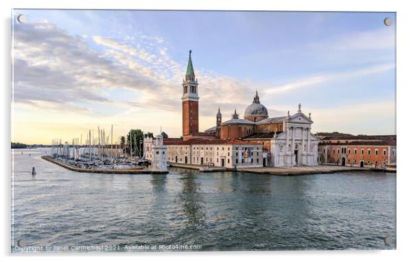 Church of San Giorgio Maggiore, Venice Acrylic by Janet Carmichael
