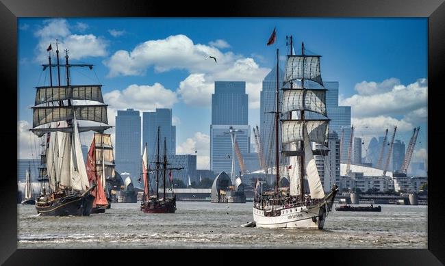 Loth Lorien with flotilla on river thames Framed Print by tim miller