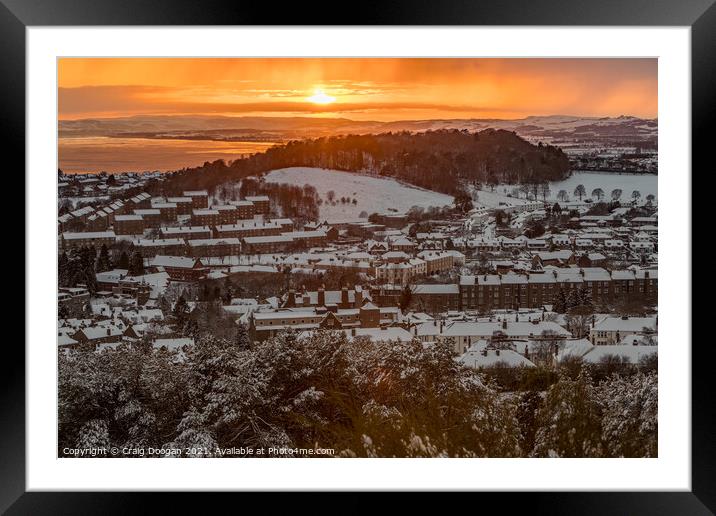 Snowy Dundee Sunset Framed Mounted Print by Craig Doogan