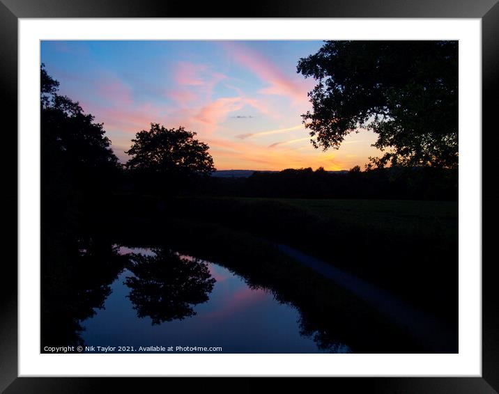 Sunset on the Grand Western Canal Framed Mounted Print by Nik Taylor