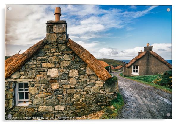  Gearrannan Blackhouse Acrylic by Fraser Hetherington