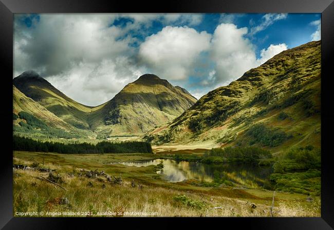 Mountains around Glen Etive Framed Print by Angela Wallace