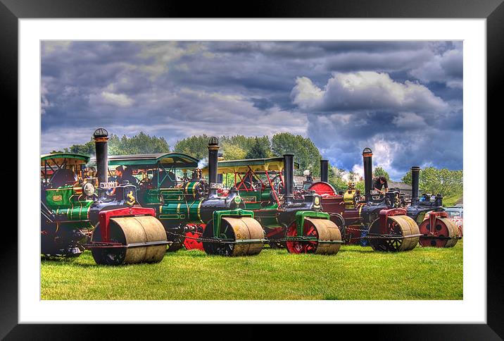Steam Road Rollers Framed Mounted Print by Ian Jeffrey