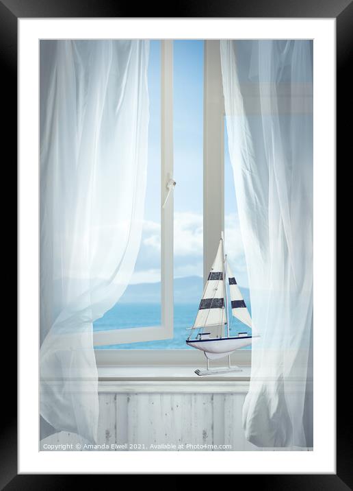 Sea View Framed Mounted Print by Amanda Elwell