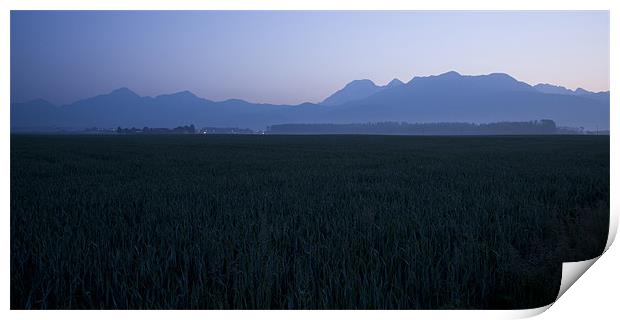 Dawn over the alps Print by Ian Middleton