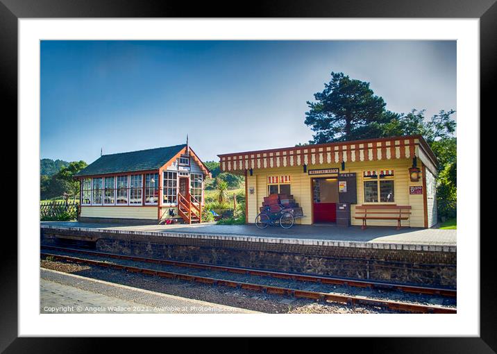 Weybourne Train Station and Signal box Framed Mounted Print by Angela Wallace