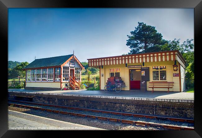 Weybourne Train Station and Signal box Framed Print by Angela Wallace