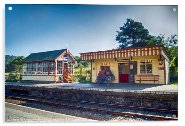 Weybourne Train Station and Signal box Acrylic by Angela Wallace