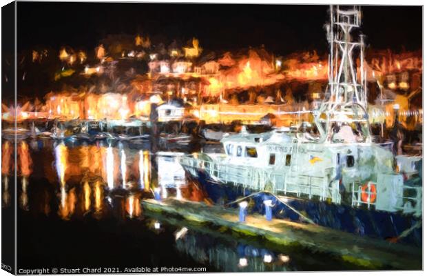 Whitby Harbour Fisheries Patrol Boat Canvas Print by Stuart Chard