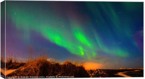 Northern Lights in Iceland Canvas Print by Graham Prentice
