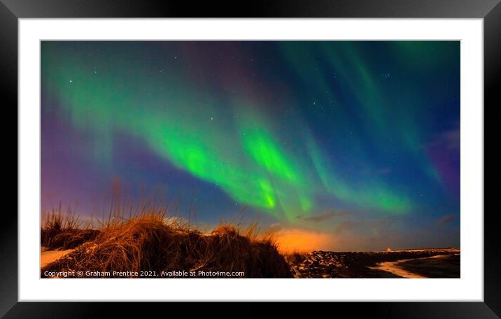 Northern Lights in Iceland Framed Mounted Print by Graham Prentice