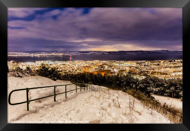 Dundee Snowy Cityscape Framed Print by Craig Doogan