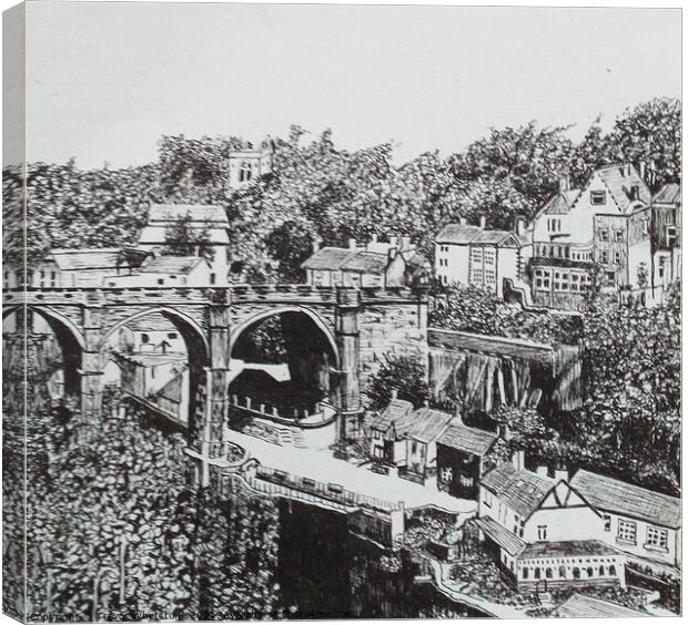 Knaresborough Viaduct. Black & White Canvas Print by Trevor Whetstone