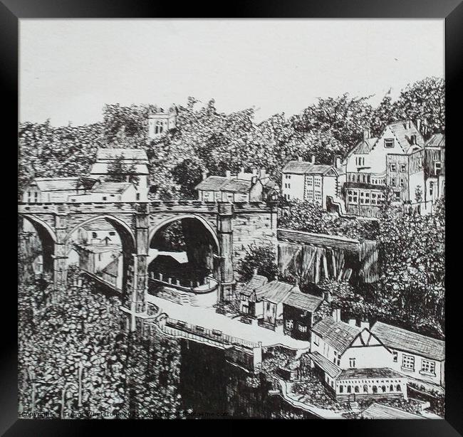 Knaresborough Viaduct. Black & White Framed Print by Trevor Whetstone