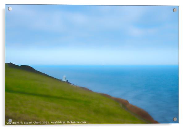 Whitby lighthouse on the Cleveland Way path Acrylic by Travel and Pixels 