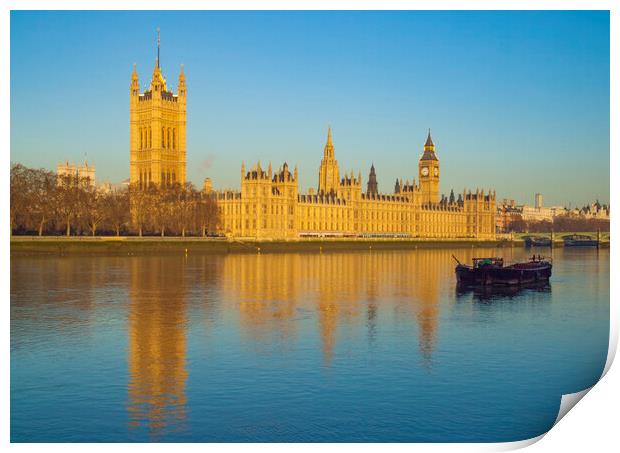Sunrise Houses Of Parliament Print by Clive Eariss
