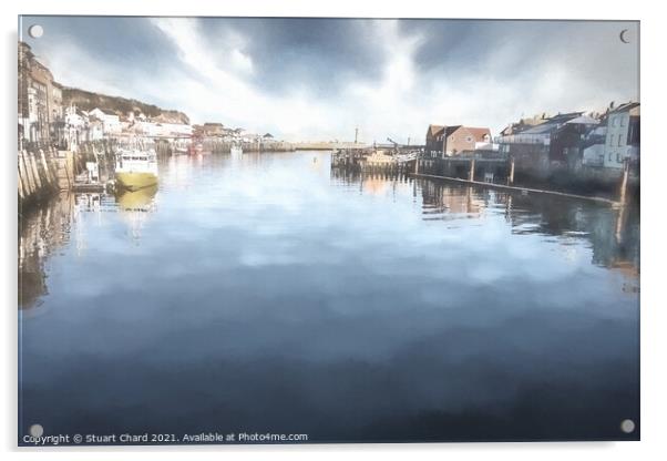 Whitby Harbour and boats Acrylic by Travel and Pixels 