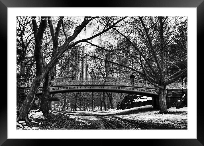 Winter Wonderland with an NYPD Hero. Framed Mounted Print by Jonathan Pankhurst