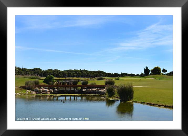 Water Hazard at Oceanico Golf Vilamoura  Framed Mounted Print by Angela Wallace
