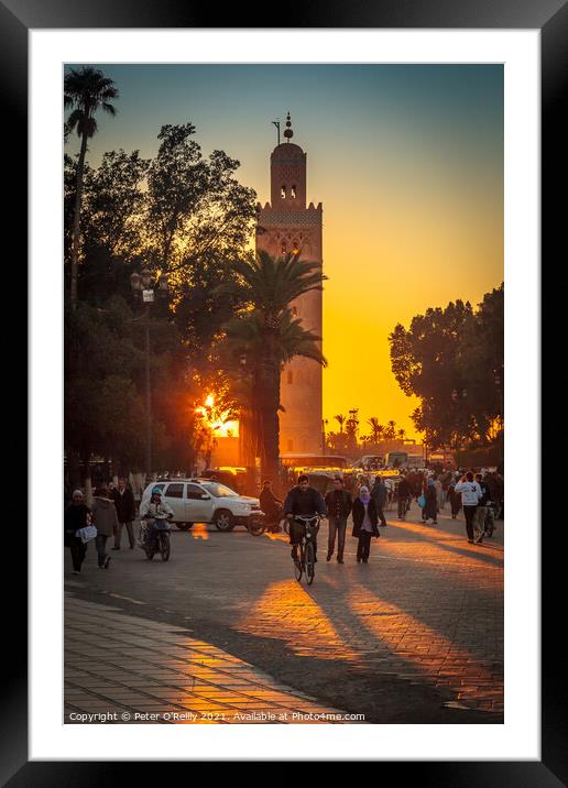 Jemaa el-Fna, Marrakech Framed Mounted Print by Peter O'Reilly