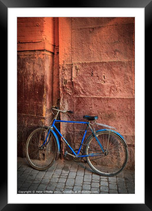 The Blue Bike Framed Mounted Print by Peter O'Reilly