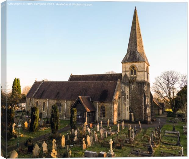 St Paul's Church in Sketty, Swansea, Golden Hour Canvas Print by Mark Campion